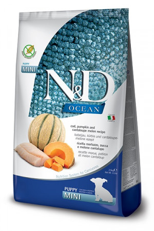 FARMINA N&D Ocean Dog Cod, Pumpkin, Cantaloupe Melon Puppy Mini - suché krmivo pro psy - 2.5 kg