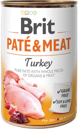 BRIT Paté & Meat s krůtím masem - mokré krmivo pro psy - 400 g