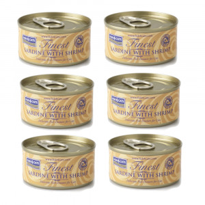 FISH4CATS Sardine with shrimp - mokré krmivo pro kočky - 6x70g