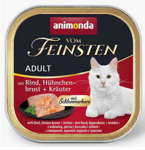 ANIMONDA Vom Feinsten Adult Beef, chicken breast and herbs - mokré krmivo pro kočky - 100g