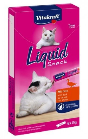 VITAKRAFT Liquid Snack Duck - pamlsek pro kočky - 6 x 15g
