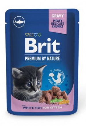 BRIT Premium by Nature Kitten White fish - mokré krmivo pro kočky - 100 g 