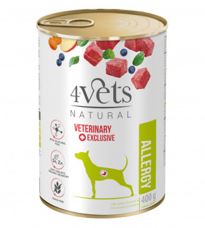 4VETS Natural Allergy Lamb Dog - vlhké krmivo pro psy - 400 g