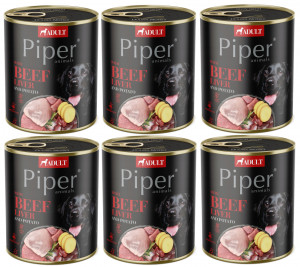 DOLINA NOTECI Piper Animals s hovězími játry a bramborami - mokré krmivo pro psy - 6x800g