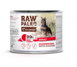 RAW PALEO Duoprotein Beef & Rabbit Adult - vlhké krmivo pro psy - 200g