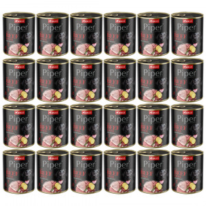 DOLINA NOTECI Piper Animals s hovězími játry a bramborami - mokré krmivo pro psy - 24x800g