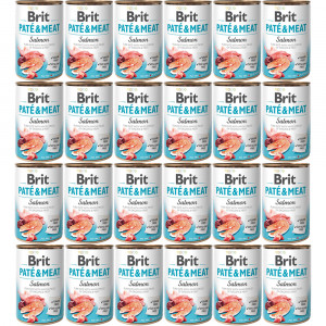 BRIT Paté & Meat Salmon - mokré krmivo pro psy - 24x400g