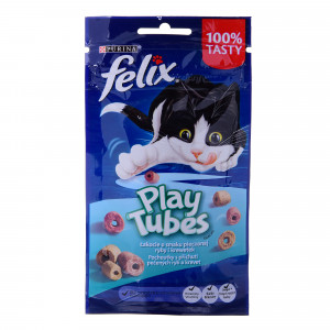 FELIX Play Tubes Fish, Shrimps - suché krmivo pro kočky - 50 g 