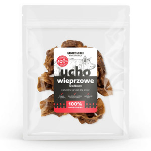 UNISZKI Střední vepřové ucho - pochoutka pro psa - 200 g