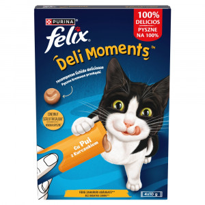 PURINA Felix Deli Moments Chicken - pamlsek pro kočky - 4x10g