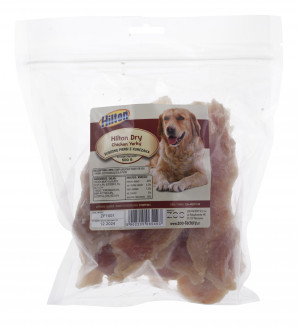 HILTON Dry chicken jerky - pochoutka pro psy - 500 g