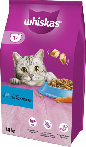 WHISKAS Adult Tuna with vegetables - suché krmivo pro kočky - 14 kg 