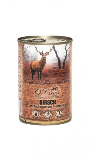 O'CANIS konzerva pro psy - vlhké krmivo - jelen s pohankou - 400 g
