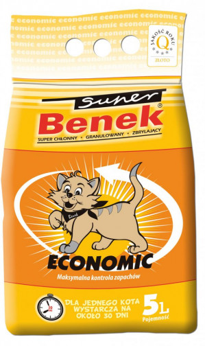 CERTECH Super Benek Economic - hrudkující stelivo pro kočky 5l