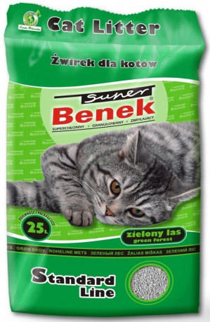Certech Super Benek Standard Zelený les - Hrudkující stelivo pro kočky 25 l (20 kg)