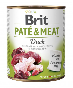 BRIT Paté & Meat s kachnou - mokré krmivo pro psy - 800 g