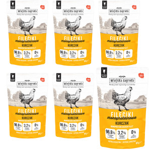 WIEJSKA ZAGRODA Kuřecí Monoproteinové Filety – mokré krmivo pro kočky – 6x85g