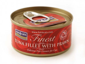 FISH4CATS Tuna fillet with prawn - mokré krmivo pro kočky - 70g