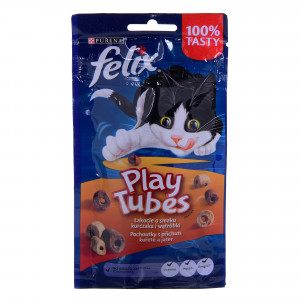FELIX Play Tubes Chicken, Liver - suché krmivo pro kočky - 50 g 