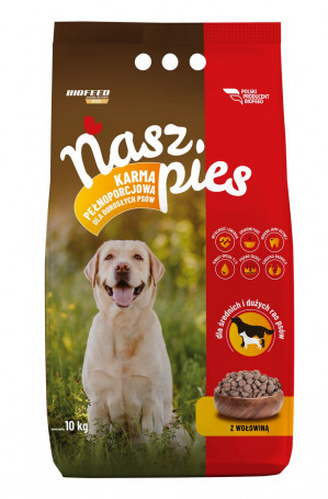 BIOFEED Nasz Pies medium & large Beef - suché krmivo pro psy - 15kg