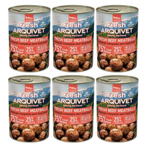 ARQUIVET Čerstvé hovězí masové kuličky v omáčce - vlhké krmivo pro psy - 6x400g
