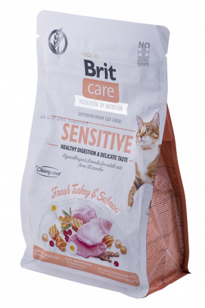 BRIT Care Grain-Free Sensitive Turkey&Salmon - suché krmivo pro kočky - 400 g 