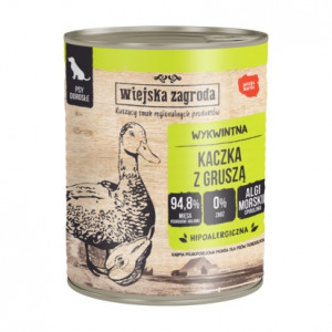 WIEJSKA ZAGRODA Duck with pear - vlhké krmivo pro psy - 800g