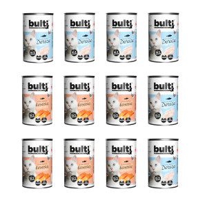 BULTI Mielonka MIX 2 rybí příchutě - vlhké krmivo pro kočky - 12x400g