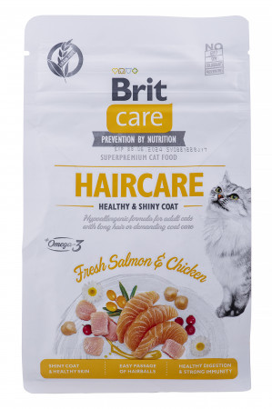 BRIT Care Grain Free Haircare Healthy & Shiny Coat - suché krmivo pro kočky - 400 g 