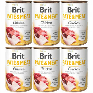 BRIT Paté & Meat Chicken - mokré krmivo pro psy - 6x400g