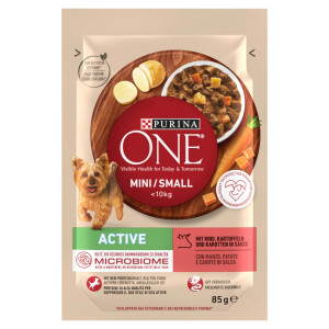 PURINA One Mini/Small Active Beef - vlhké krmivo pro psy - 85g