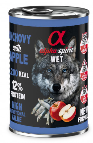 ALPHA SPIRIT WET Ančovičky s jablkem - mokré krmivo pro psy - 400g