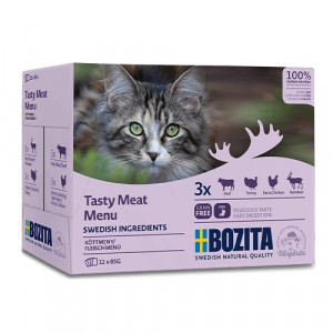 BOZITA Tasty meat menu - mokré krmivo pro kočky - 12 x 85g