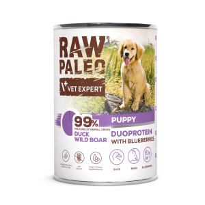 RAW PALEO Duoprotein Duck & Boar Puppy - vlhké krmivo pro psy - 400g