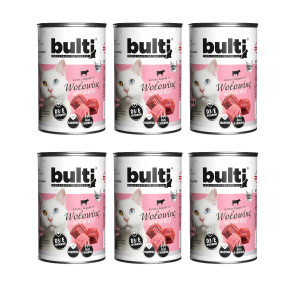 BULTI Rich in beef - mokré krmivo pro kočky - 6x400g