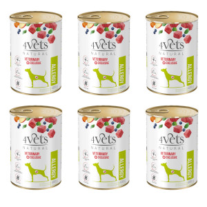 4VETS Natural Allergy Lamb Dog - vlhké krmivo pro psy - 6x400g