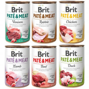 BRIT Paté & Meat Mix příchutě - mokré krmivo pro psy - 6x800g