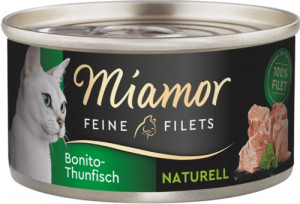 MIAMOR Feine Filets Naturell Bonito tuna - mokré krmivo pro kočky - 80g