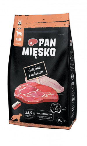 PAN MIĘSKO Veal with turkey XL - suché krmivo pro psy - 9kg