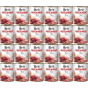 BRIT Paté & Meat Beef - vlhké krmivo pro psy - 24x800g
