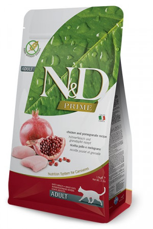 FARMINA N&D Prime Chicken & Pomegranate Adult – suché krmivo pro kočky – 1,5 kg
