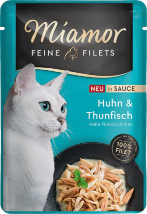 MIAMOR Fine Filets Chicken with tuna in sauce - mokré krmivo pro kočky - 100g