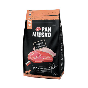 Telecí pánev s krůtím M - suché krmivo pro psy - 3 kg