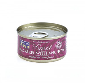 FISH4CATS Mackerel with anchovy - mokré krmivo pro kočky - 70g