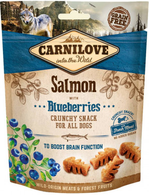 CARNILOVE Fresh Crunchy Salmon+Blueberry pamlsek pro psy - 200 g