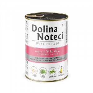 DOLINA NOTECI Premium Rich in veal with green peas - vlhké krmivo pro psy - 400g