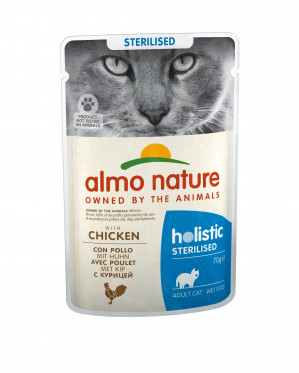 ALMO NATURE Holistic Sterilised s kuřecím masem - mokré krmivo pro kočky - 70 g