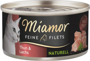 MIAMOR Feine Filets Naturell Tuna with salmon - mokré krmivo pro kočky - 80g