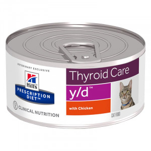 HILL'S PRESCRIPTION DIET Thyroid Care Feline y/d Mokré krmivo pro kočky Kuřecí maso 156 g