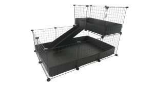 C&C Modulární klec 3x2 + Loft 2x1+ černá rampa 